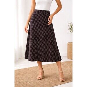 Vintage Bogner 100% Cotton Velvet A Line Skirt Womens Size 16 Lined Black Floral